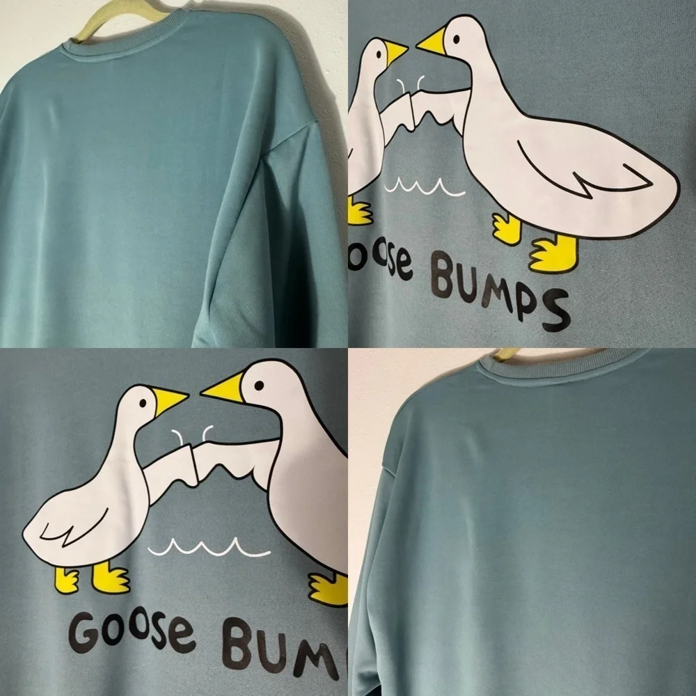 NWT Muted blue Goose Bumps sweat shirt size Medium